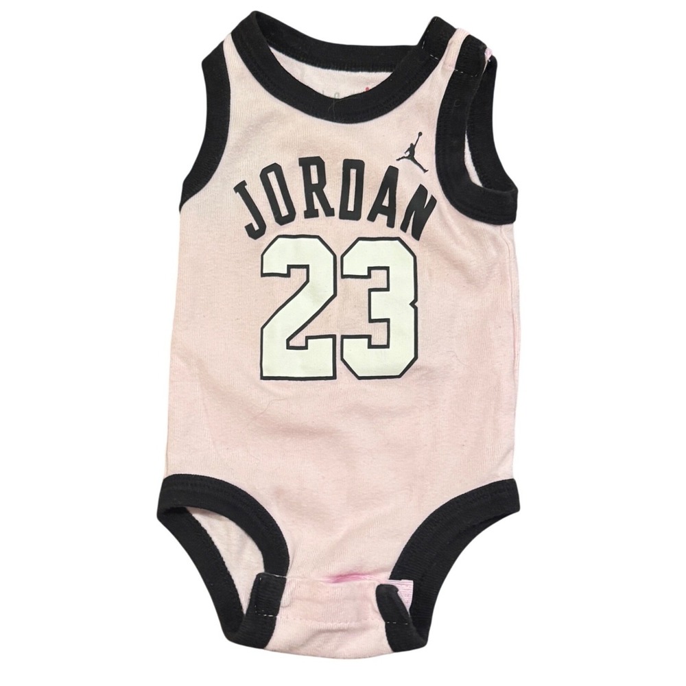 Jordan 23 Baby Girl‎ Pink Sleeveless Bodysuit Jersey 0-6M Jumpman Streetwear